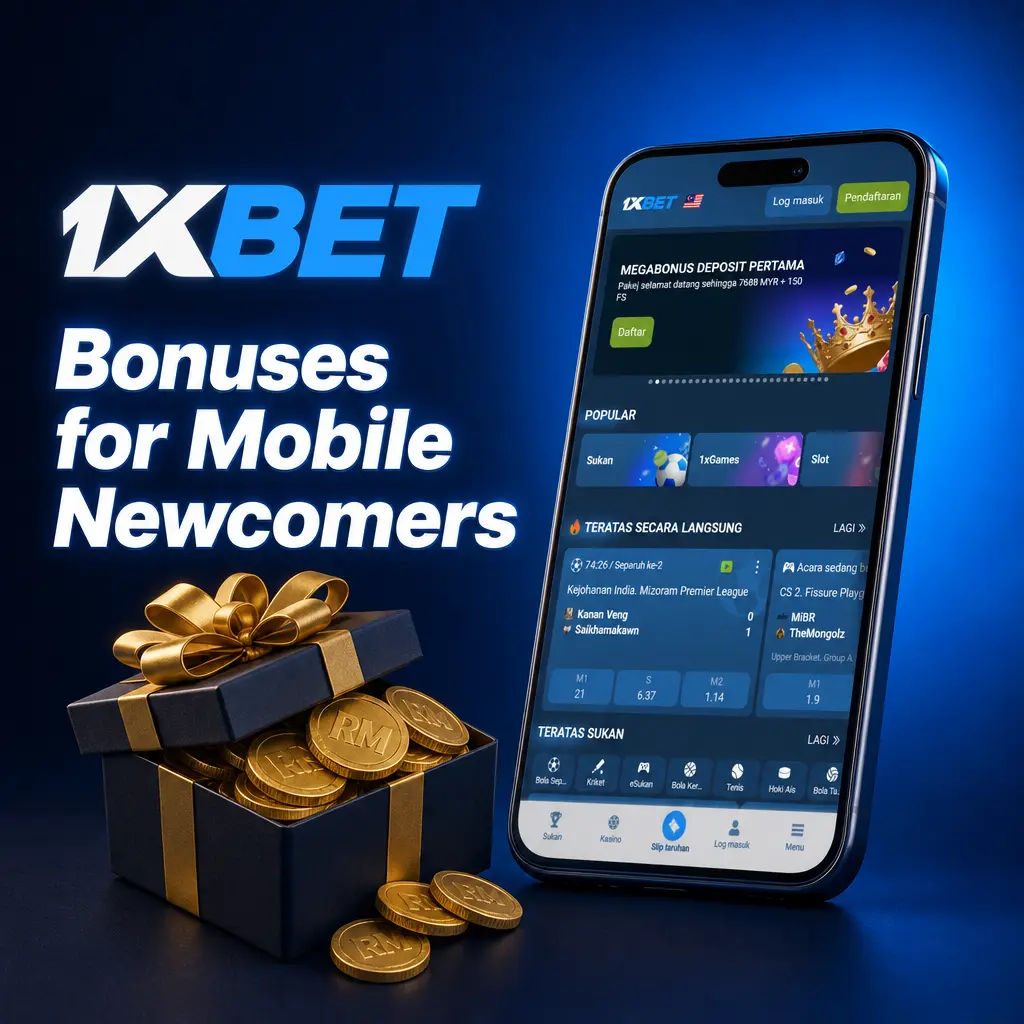 Mobile welcome bonuses: 100% sports deposit match up to 588 MYR and 750% casino bonus up to 7700 MYR plus free spins