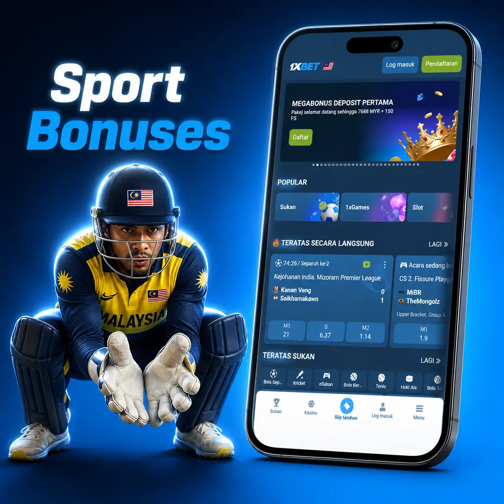 1xBet sport bonuses covering football accumulators, cricket odds boosts, esports cashback, and advance bet credit for verified players.