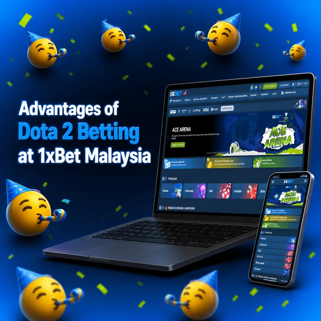 Advantages of Dota 2 betting at 1xBet Malaysia: bonuses, local payments, 24/7 support, mobile app, and competitive odds.