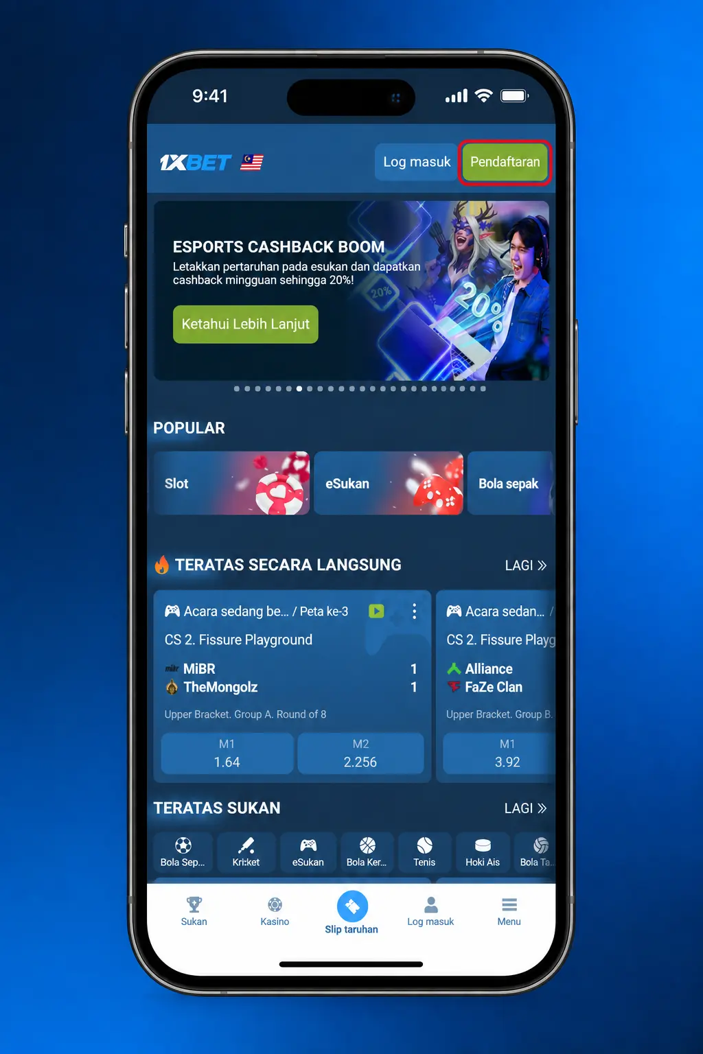 Step-by-step guide showing how to register on 1xBet in Malaysia using phone, email, or social media account