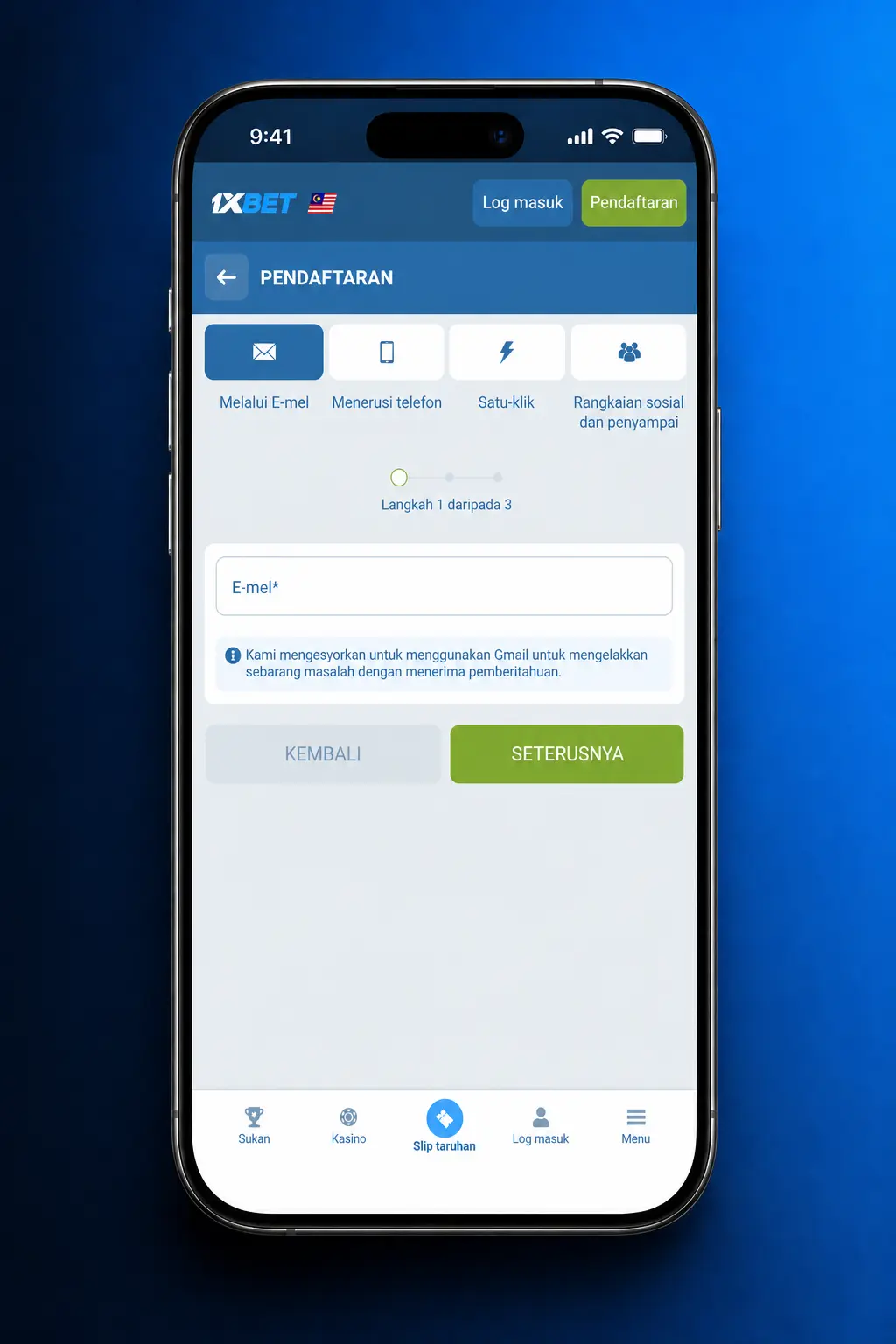 Step-by-step guide to registering, depositing, and joining a live dealer table at 1xBet Casino.