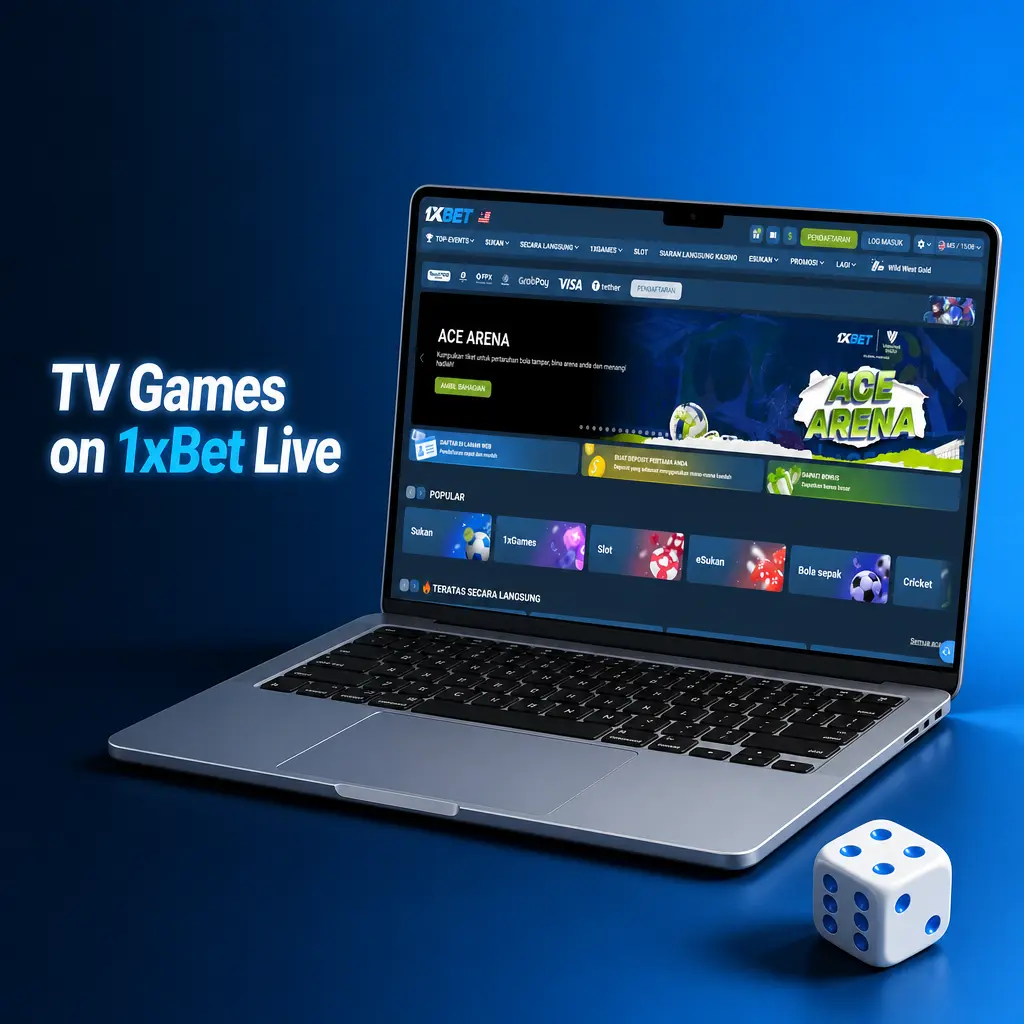 Live TV Games on 1xBet featuring Bet on Poker, Number Keno, Wheel of Fortune, and Speed Baccarat TV with scheduled draws.